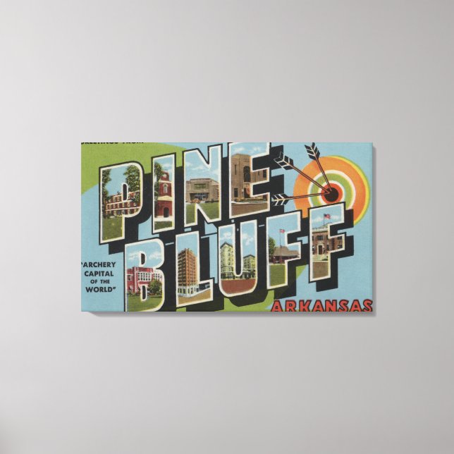 Impressão Em Tela Pine Bluff, Arkansas (Archery Capital) (Frente)
