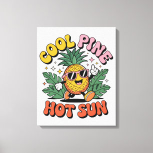 Impressão Em Tela Pine Legal Sol Quente Vibrações de Verão Retro