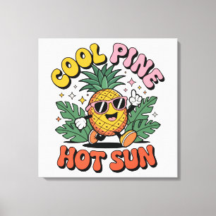 Impressão Em Tela Pine Legal Sol Quente Vibrações de Verão Retrô