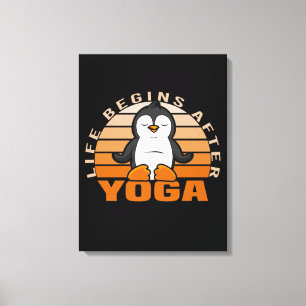 Impressão Em Tela Pinguim giro engraçado fazendo yoga. poses engraça