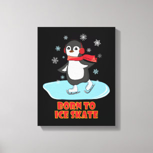 Impressão Em Tela Pinguim Skate De nascer A Gelo