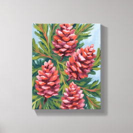 Impressão Em Tela Pinhas de Inverno | Pintura em Aquarela da Naturez