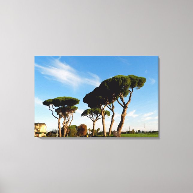 Impressão Em Tela Pinheiros "dançantes", Arte digital, pintura. (Frente)