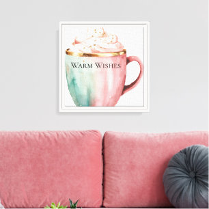 Impressão Em Tela Pink-Mint Warm Warm Dourado de Cacau de Natal