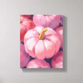 Impressão Em Tela Pink Pastel Pumpkins Watercolor Painting