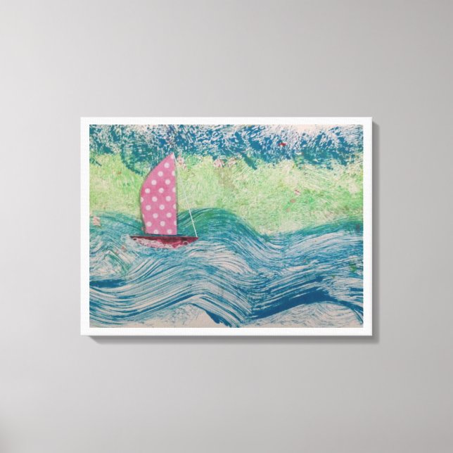 Impressão Em Tela Pink Polkadot Sail (Frente)