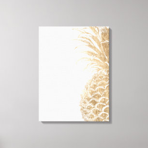 Impressão Em Tela Pinneapple tropical Dourado