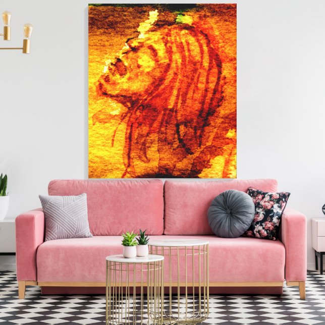 Impressão Em Tela Pintor de Aquarelas com Tristeza de Saúde Mental (Insitu(Sala de estar))