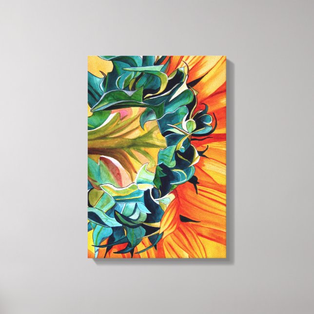 Impressão Em Tela Pintor original de girassol amarelo (Frente)