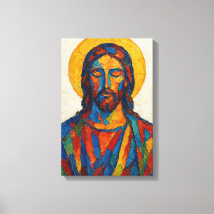 Impressão Em Tela Pintura a óleo de Jesus (Ver. 1)
