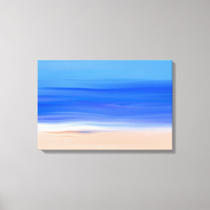 Impressão Em Tela Pintura a óleo de praia e oceano