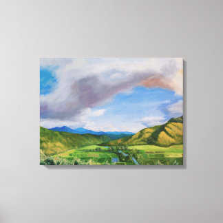 Impressão Em Tela Pintura a óleo do Havaí no Vale do Hanalei