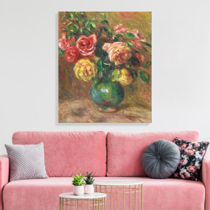 Impressão Em Tela Pintura a Óleo Floral Francesa Vintage por Renoir