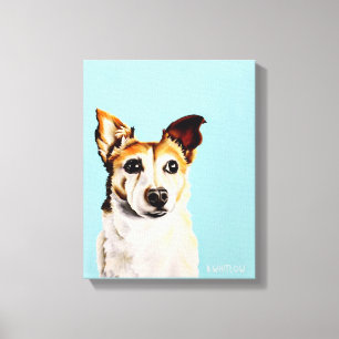Impressão Em Tela Pintura a óleo lunática de Jack Russell Terrier