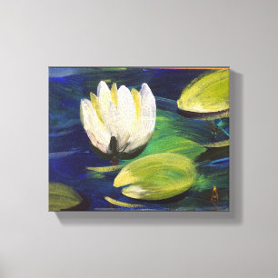 Impressão Em Tela Pintura a óleo moderno, lírio na lagoa