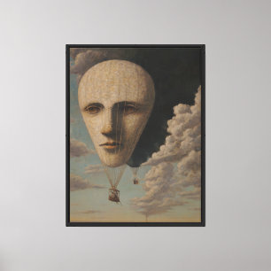 Impressão Em Tela Pintura a Óleo Surrealista Vintage Balões Voadores