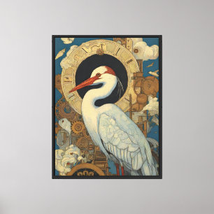 Impressão Em Tela Pintura a Óleo Triste de Gaivota Cantando Surreali