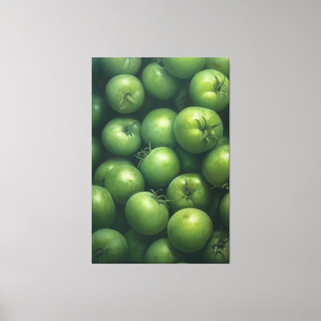 Impressão Em Tela Pintura a óleo vívida com tomate verde (Frente)