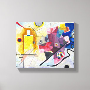 Impressão Em Tela Pintura abstrata Amarelo-Vermelho-Azul