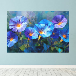 Impressão Em Tela Pintura Abstrata Azul e Violeta Arte de Parede