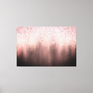 Impressão Em Tela Pintura Abstrata com Brilho Rosa e Preto Ombre