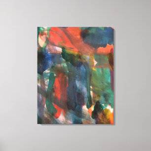 Impressão Em Tela Pintura Abstrata com Gotejamento em Aquarela Infan