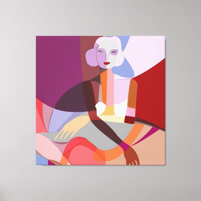 Impressão Em Tela pintura abstrato (Frente)