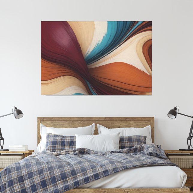 Impressão Em Tela pintura abstrato (Insitu(Quarto))