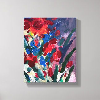 Impressão Em Tela Pintura acrílica moderna, flores vermelhas