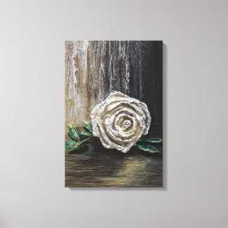 Impressão Em Tela Pintura Acrílica Rosa Branca