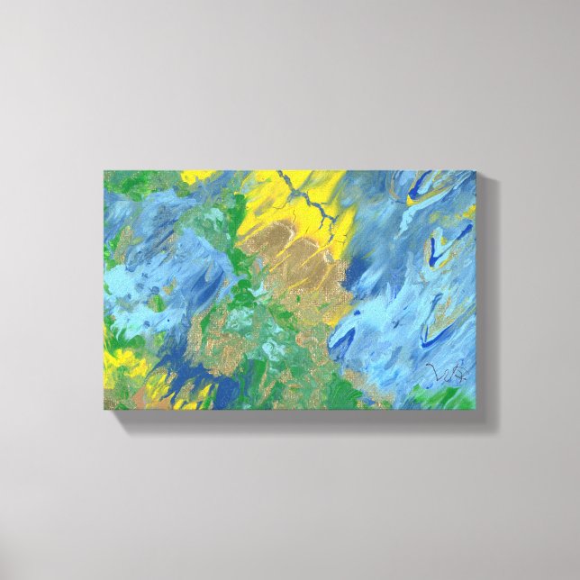 Impressão Em Tela Pintura acrílica "Três Monstros" (Frente)