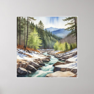 Impressão Em Tela Pintura aquosa da autoestrada de Kancamagus