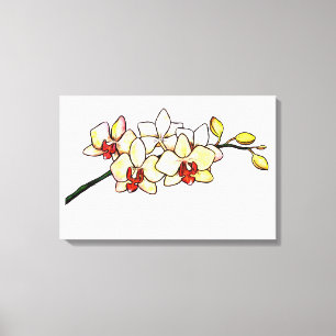 Impressão Em Tela pintura aquosa orquídea amarelo florins congelado