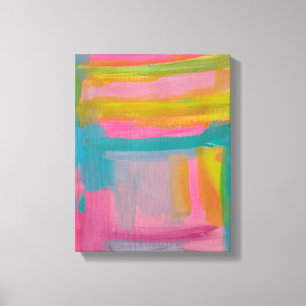 Impressão Em Tela Pintura azul-rosa-escuro e Abstrato amarelo