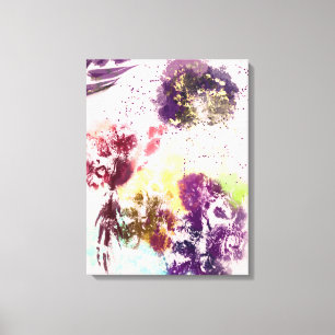 Impressão Em Tela Pintura Botânica Púrpura Púrpura-Rosa Artístic