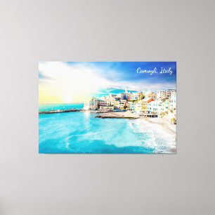 Impressão Em Tela Pintura cenográfica italiana do oceano de praia m