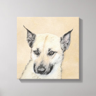 Impressão Em Tela Pintura Chinook (Orelhas Apontadas) - Arte Canina 