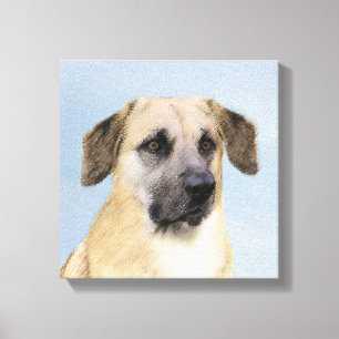 Impressão Em Tela Pintura Chinook (Ouvidos Soltos) - Arte Cachorro O