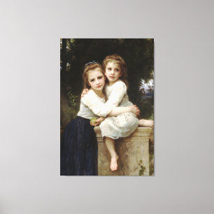 Impressão Em Tela Pintura clássica de Bouguereau - duas irmãs (1901)