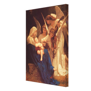 Impressão Em Tela Pintura clássica de Bouguereau: Música dos Anjos