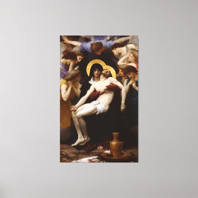 Impressão Em Tela Pintura clássica francesa de Bouguereau: Pieta (18 (Frente)