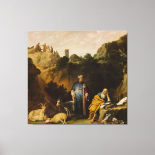 Impressão Em Tela Pintura Clássica Restaurada: Elias & os Profetas