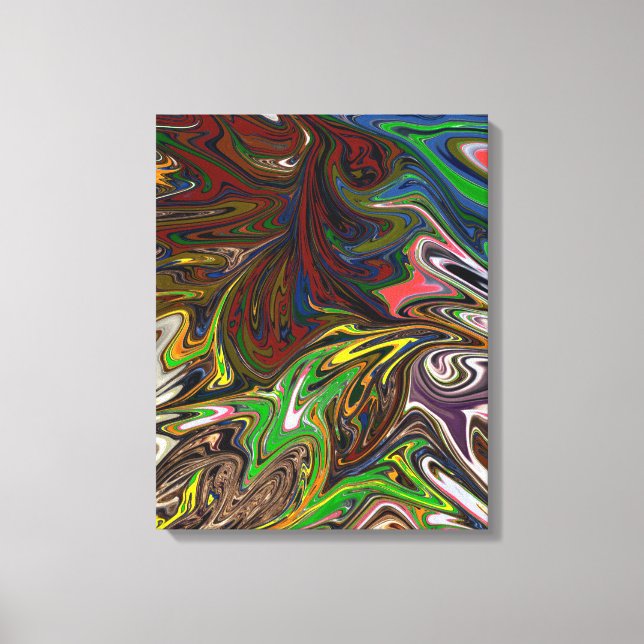 Impressão Em Tela Pintura Colorida | Abstrato Masterpart de arte (Frente)