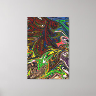 Impressão Em Tela Pintura Colorida Abstrato Masterpart de arte