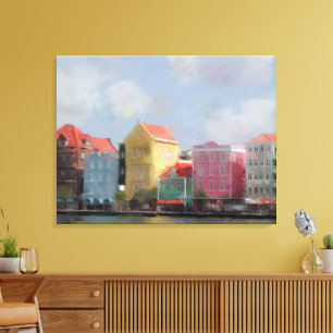 Impressão Em Tela Pintura colorida de Curaçau