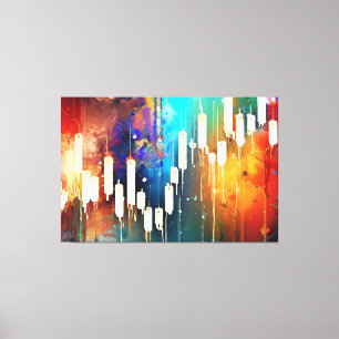 Impressão Em Tela Pintura colorida do gráfico de cascas com abstrato