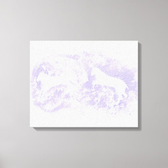 Impressão Em Tela Pintura com Cavalos Pulverizados (Frente)