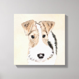Impressão Em Tela Pintura com terrier de Fox com fio - Arte canina o