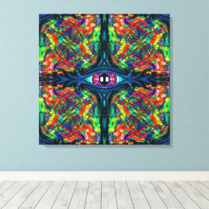 Impressão Em Tela Pintura com torção de olhos e trippy