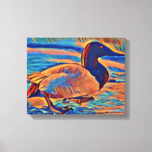 Impressão Em Tela Pintura da arte do pato de Canvasback